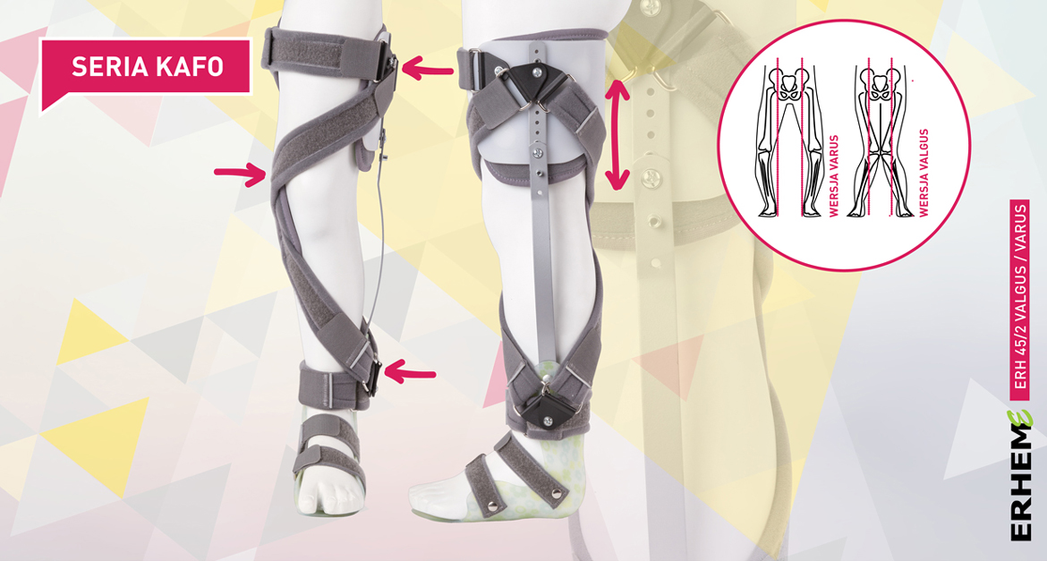ERH 45/2 Valgus/Varus, Children orthosis on the entire lower limb correction, KAFO Ortho series