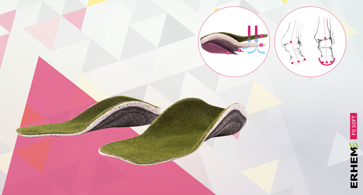 FO Soft, Orthopedic insole – trough supinating the calcaneus, FO series