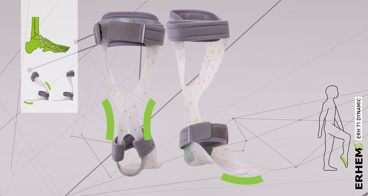 ERH 71 Dynamic Sleeve apparatus with sandal for crus, REHAneuro series, AFO/DAFO