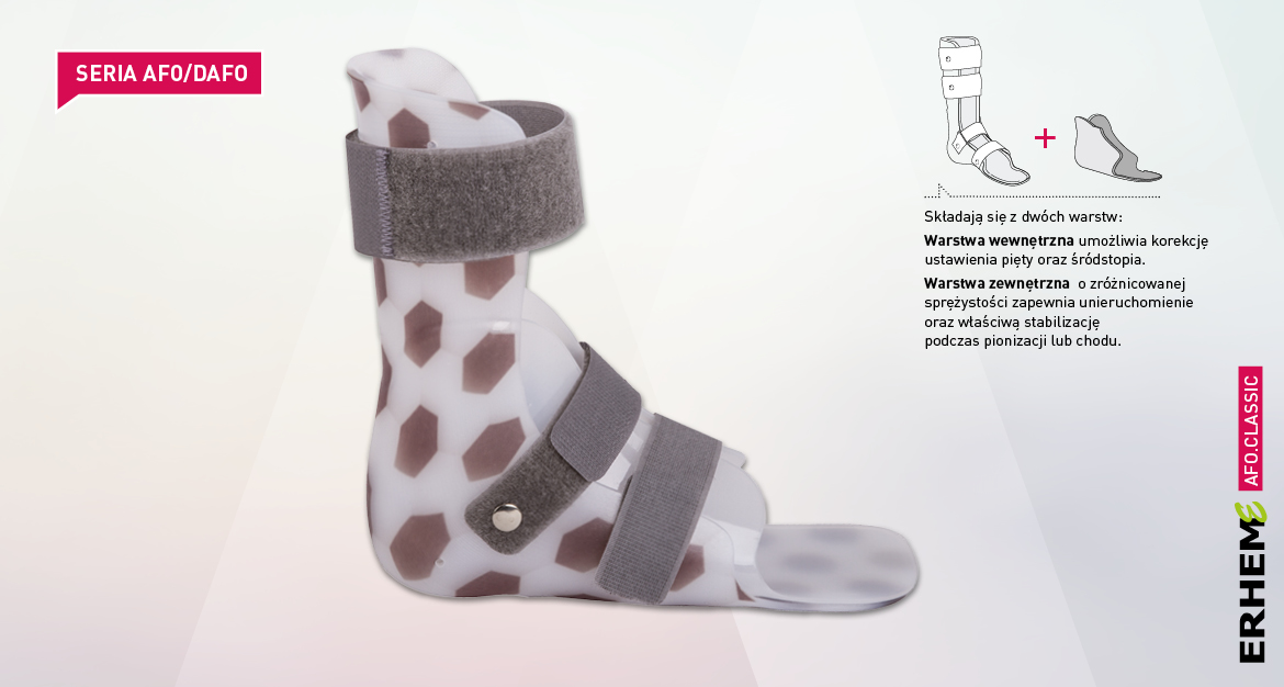 AFO Classic, Orthosis covering shin and foot, AFO/DAFO series