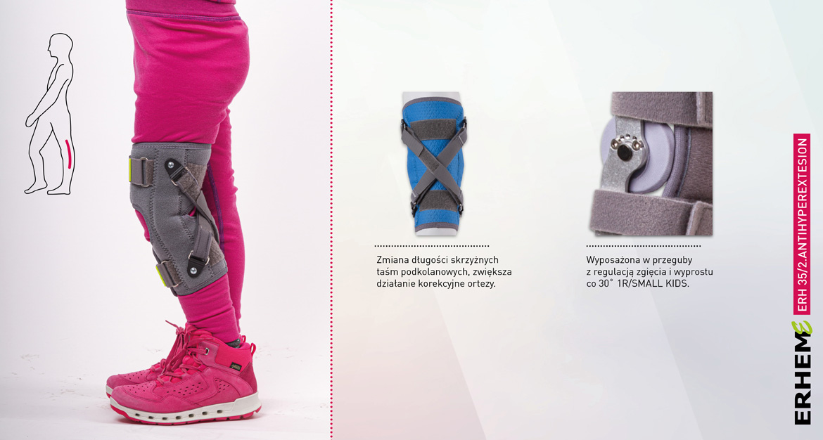 ERH 35/2 antihyperextension, Children’s orthosis correcting hyperextension of the knee joint