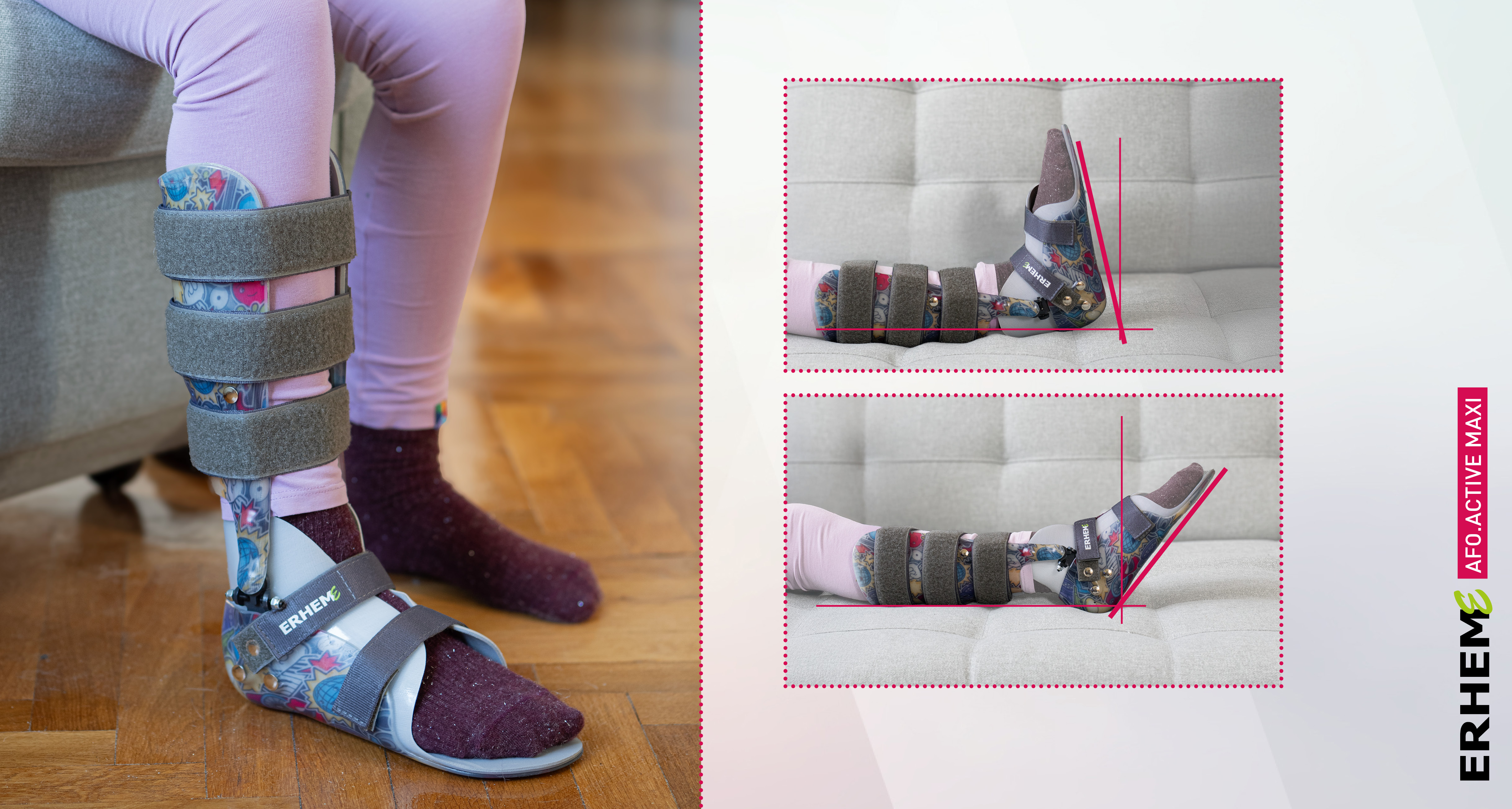 AFO active MAXI, Orteza obejmująca goleń i stopę AFO Joint Plus